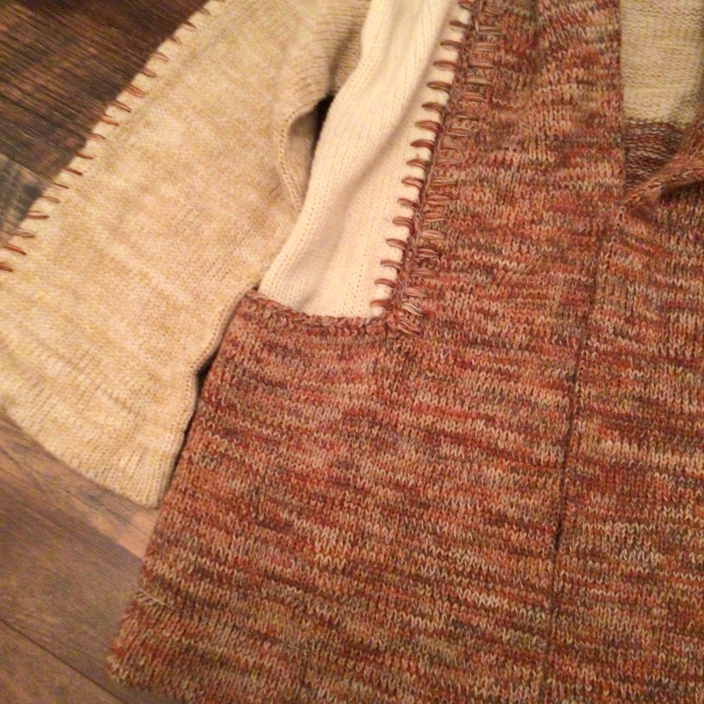 Vintage 70’s Patchwork Colorblock Hangs Open Sweater - Picture 7 of 8